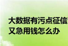大数据有污点征信没有问题 大数据乱征信花又急用钱怎么办