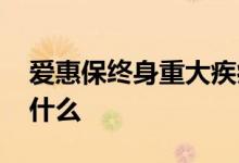 爱惠保终身重大疾病险 爱惠保终身重疾险保什么