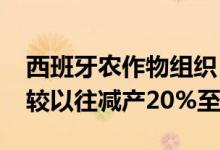 西班牙农作物组织：预计2022年收割期谷物较以往减产20%至40%
