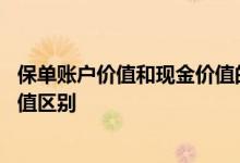 保单账户价值和现金价值的区别 保单现金价值和万能账户价值区别
