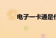 电子一卡通是什么（电子一卡通）