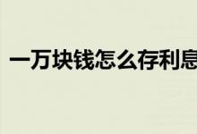 一万块钱怎么存利息 一万块钱怎么存利息高