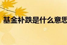 基金补跌是什么意思啊 补涨基金是什么意思