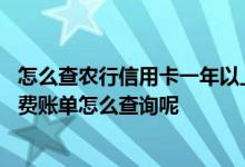 怎么查农行信用卡一年以上账单 想知道农行信用卡的详细消费账单怎么查询呢