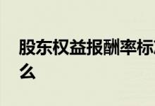 股东权益报酬率标准值 股东权益报酬率是什么 