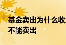 基金卖出为什么收益没显示 基金收益为什么不能卖出