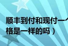 顺丰到付和现付一个价吗（顺丰到付和现付价格是一样的吗）