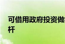 可借用政府投资做杠杆 为什么投资不能加杠杆
