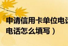 申请信用卡单位电话怎么查（申请信用卡单位电话怎么填写）