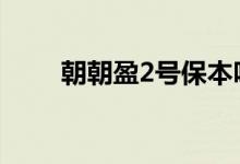 朝朝盈2号保本吗 朝朝盈2号保本吗
