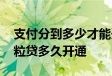 支付分到多少才能开通微粒贷 分付开通了微粒贷多久开通