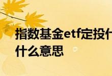 指数基金etf定投什么意思 指数基金etf定投什么意思