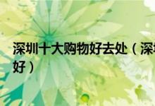 深圳十大购物好去处（深圳购物便宜的地方逛街去哪里比较好）