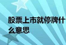 股票上市就停牌什么意思 股票上市就停牌什么意思