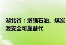 湖北省：增强石油、煤炭、天然气等储备能力稳步推进新能源安全可靠替代