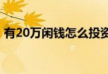 有20万闲钱怎么投资 有几十万闲钱如何投资