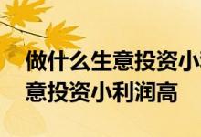 做什么生意投资小利润高普通百姓 做什么生意投资小利润高