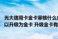 光大信用卡金卡审核什么条件 光大信用卡什么条件下普卡可以升级为金卡 升级金卡有哪些好处