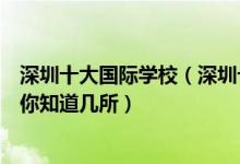 深圳十大国际学校（深圳十大贵族学校排行榜深圳这些学校你知道几所）