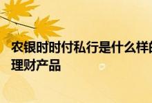 农银时时付私行是什么样的理财产品 农银时时付是什么样的理财产品