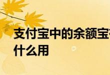 支付宝中的余额宝有什么用 支付宝余额宝有什么用