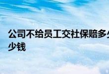 公司不给员工交社保赔多少钱一年 公司不给员工交社保赔多少钱