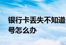 银行卡丢失不知道卡号 银行卡丢失不知道卡号怎么办
