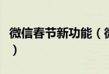 微信春节新功能（微信春节新功能到底是什么）