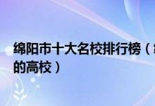 绵阳市十大名校排行榜（绵阳最好的十所大学绵阳市最出名的高校）