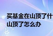 买基金在山顶了什么意思 基金买的时候买到山顶了怎么办