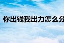 你出钱我出力怎么分 我出钱你出力如何分红