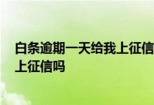 白条逾期一天给我上征信了怎么办 2020年白条逾期三天会上征信吗