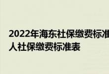 2022年海东社保缴费标准基数及比例一览表 海东2022年个人社保缴费标准表 