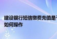 建设银行短信缴费充值是干嘛的 建设银行：短信充值菜单式如何操作