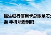 民生银行信用卡总账单怎么查询 民生银行信用卡账单如何查询 手机能看到吗