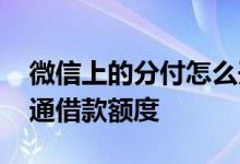 微信上的分付怎么开通额度 微信分付怎么开通借款额度