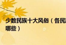 少数民族十大风俗（各民族的传统风俗少数民族风俗习惯有哪些）