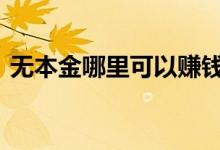 无本金哪里可以赚钱 无本金在网上怎样赚钱