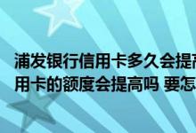 浦发银行信用卡多久会提高额度 我想问问第二张浦发银行信用卡的额度会提高吗 要怎么提额