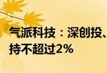 气派科技：深创投、东莞红土及红土信息拟减持不超过2%