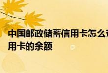 中国邮政储蓄信用卡怎么查询余额 怎样查询邮政储蓄银行信用卡的余额