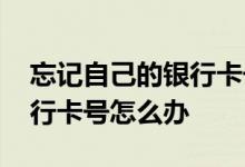 忘记自己的银行卡号码怎么办 忘记自己的银行卡号怎么办