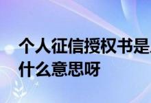 个人征信授权书是几面的 个人征信授权书是什么意思呀