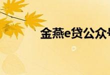 金燕e贷公众号 什么是金燕e贷