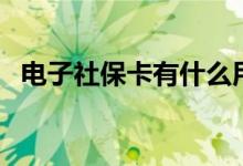 电子社保卡有什么用途和好处 该如何办理 