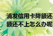 浦发信用卡降额还不起怎么办 浦发信用卡降额还不上怎么办呢