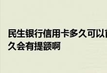 民生银行信用卡多久可以首次提额 民生银行的信用卡一般多久会有提额啊
