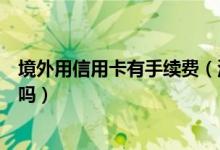 境外用信用卡有手续费（深发银行信用卡境外消费有手续费吗）