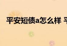 平安短债a怎么样 平安短债e会损失本金吗