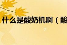 什么是酸奶机啊（酸奶机做出的酸奶健康吗）